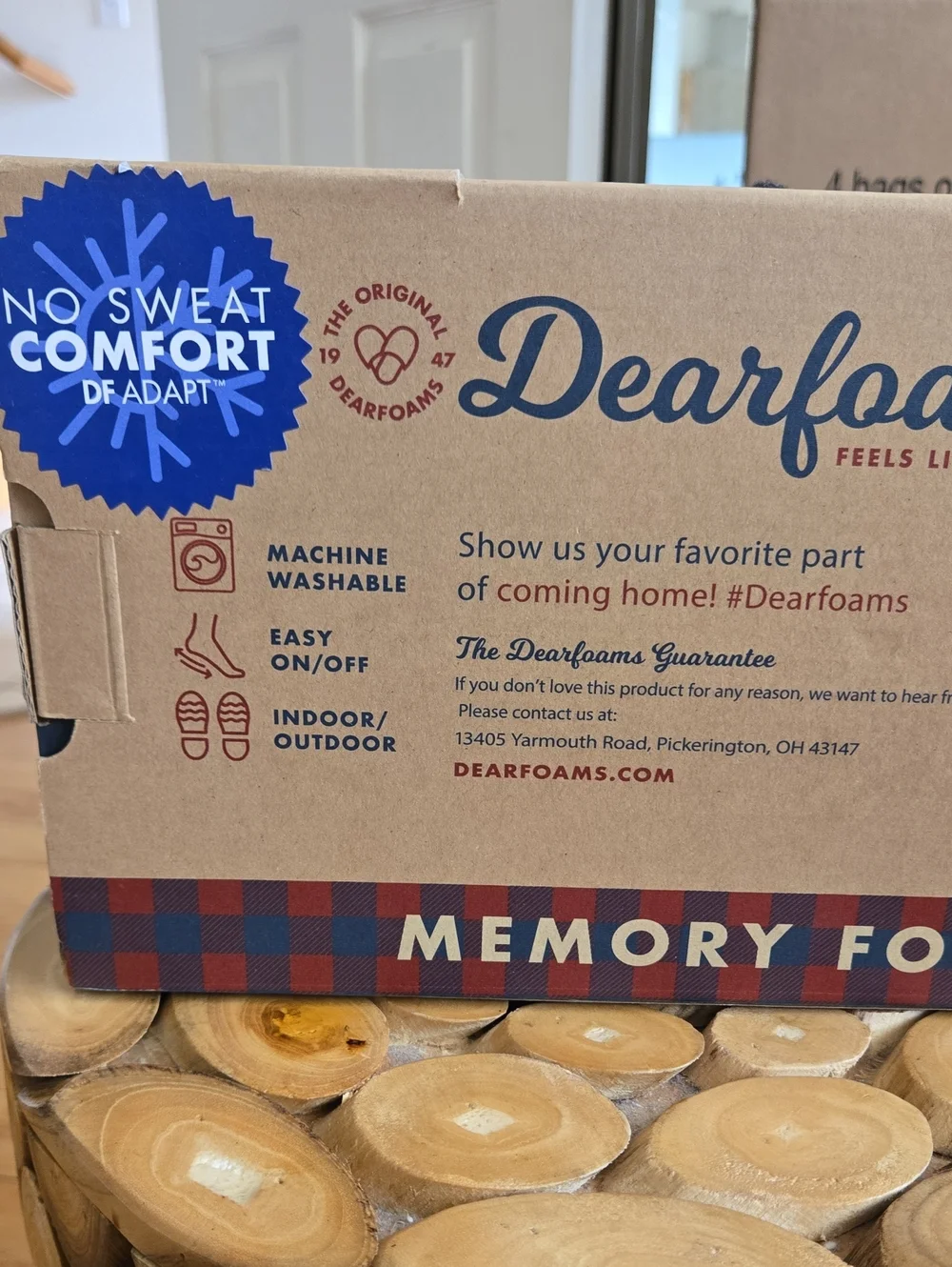NEW In BOX Dearfoams Memory Foam Slippers Mens SMALL 7/8